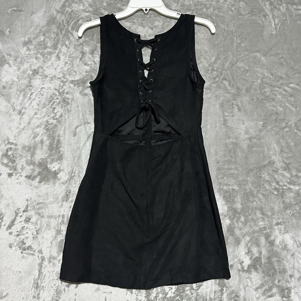 Hollister Faux Suede Dress Womens Size 5 Black Renaissance Western Festival NWOT